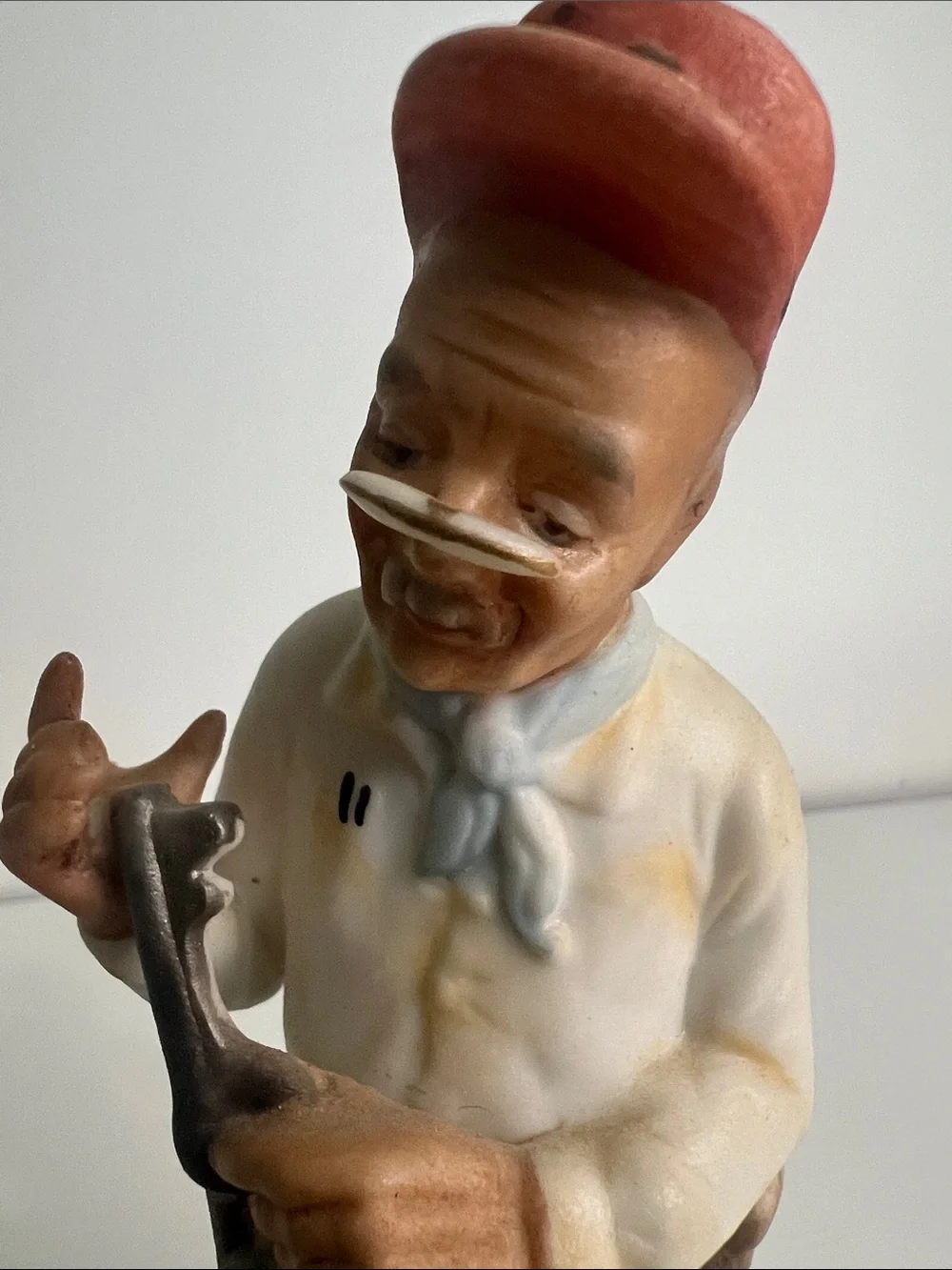 Vintage Ceramic Male Figurine Holding Keys (Unbranded)